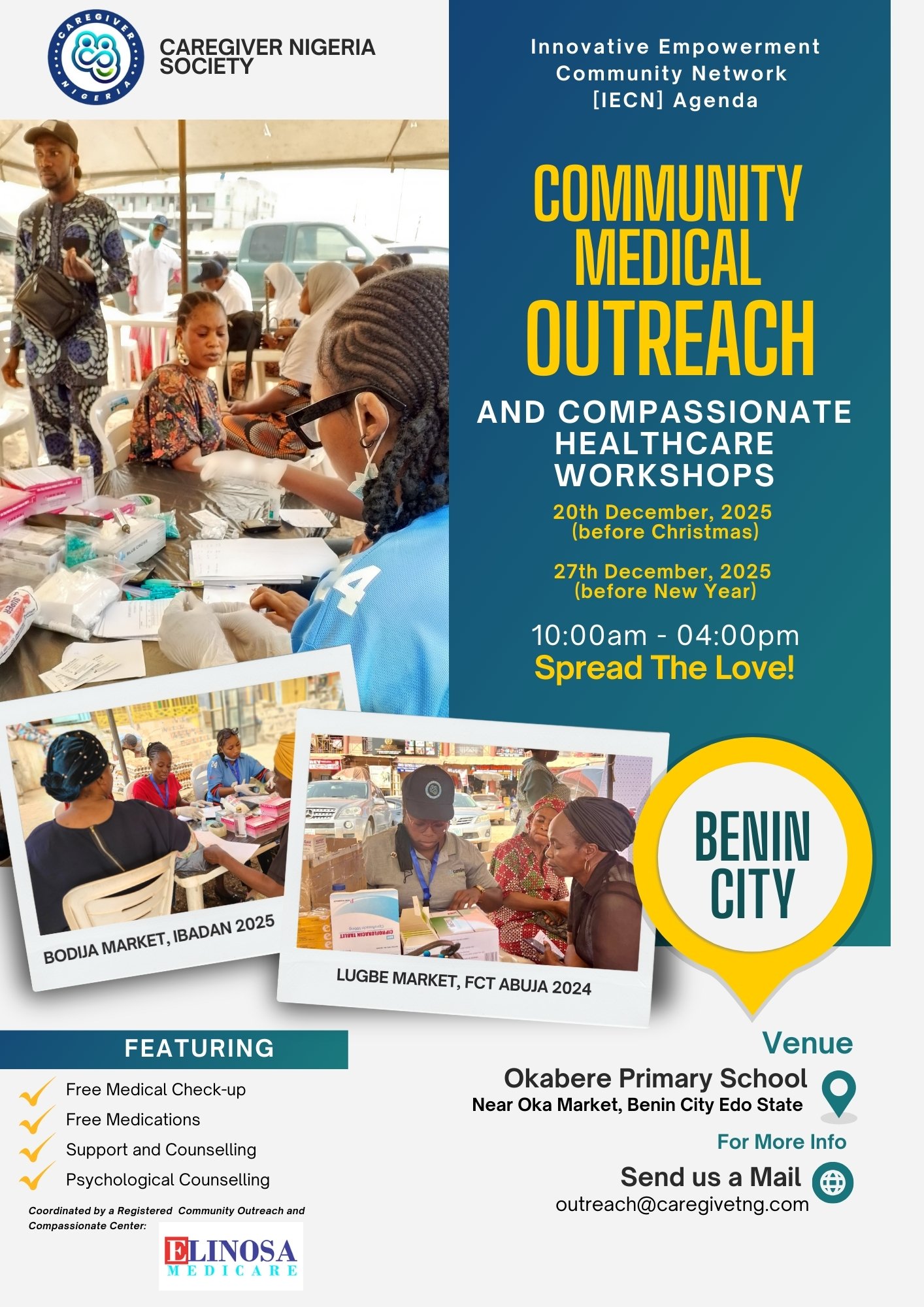 Community Medical Outreach and Compassionate Healthcare Workshops in Benin City, Edo state