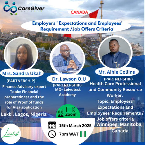 Open consultation for Canada Caregiver PR on Arrival and Launching of CAREGIVER NG Travel Advisory Services for registered users